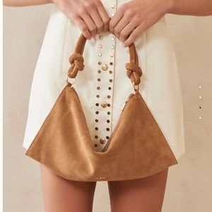 Cult Gaia Camel Suede Hera Bag